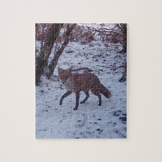 Red Fox in Snow Jigsaw Puzzle (Vertical)
