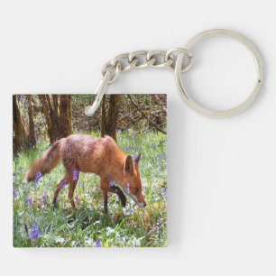 Red Fox in the Bluebells Key Ring