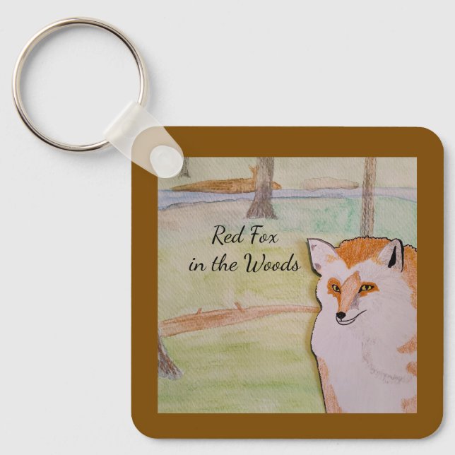 Red Fox in the Woods  Key Ring (Front)