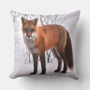 Red Fox In Winter Cushion