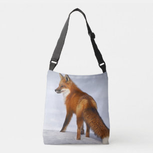 Red Fox in Winter Snow Crossbody Bag