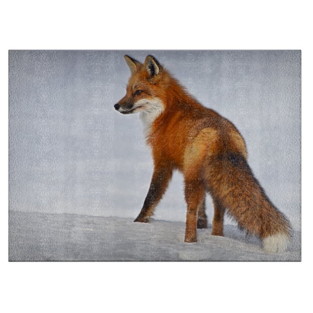 Red Fox in Winter Snow Cutting Board (Front)