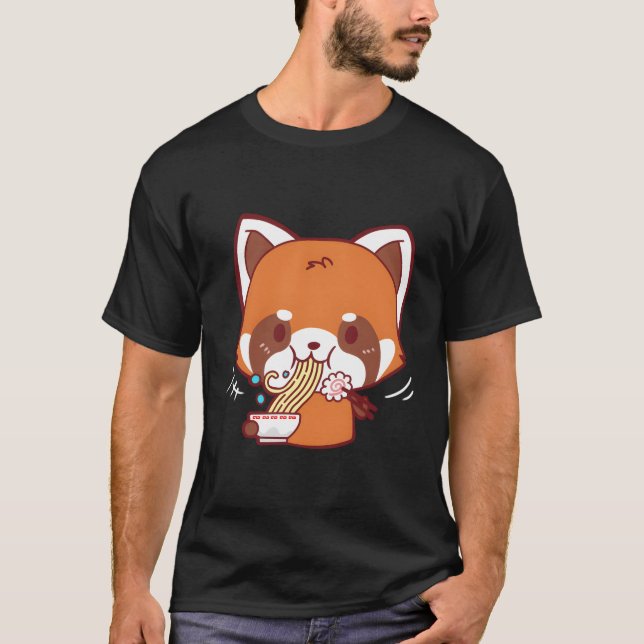 Red Fox Japanese Ramen Noodles Gift T-Shirt (Front)