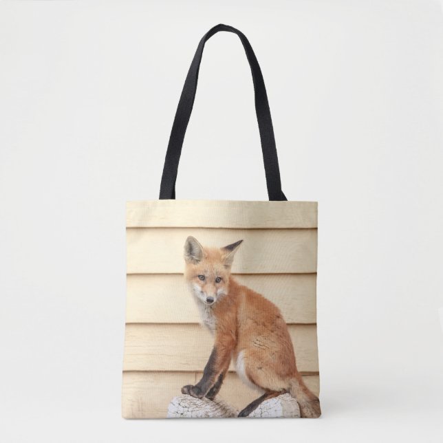 Red Fox Kit in The Hudson Valley Tote Bag (Front)