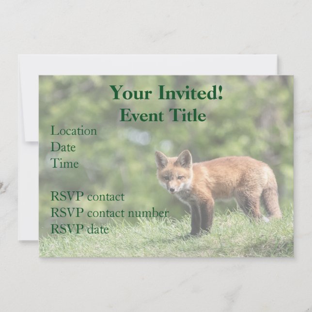 Red Fox Kit Invitation (Front)
