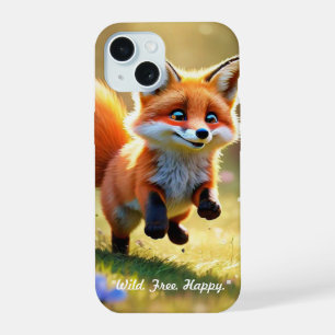 "Red Fox Kit's Play" iPhone 15 Case
