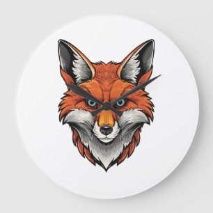 Red fox large clock