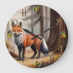 Red Fox Large Clock