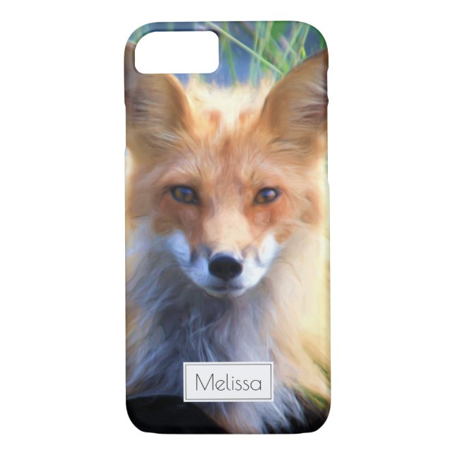 Red Fox Laying in the Grass Scenic Personalised Case-Mate iPhone Case (Back)