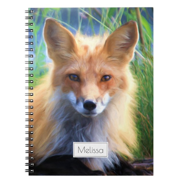 Red Fox Laying in the Grass Scenic Personalised Spiral Notebook (Front)