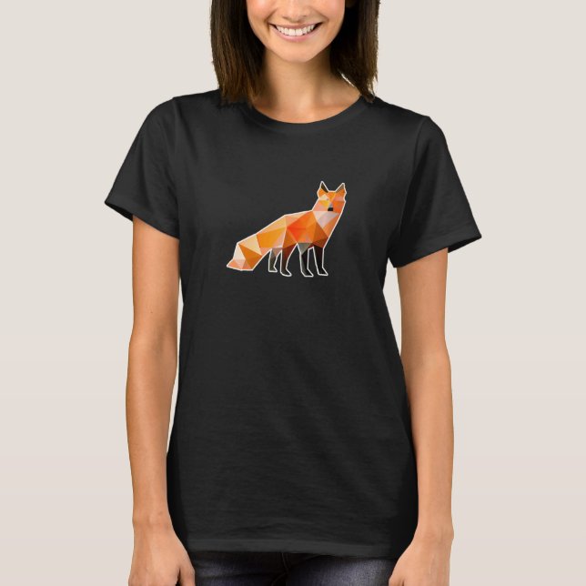 Red Fox Low Polygon Animal   T-Shirt (Front)