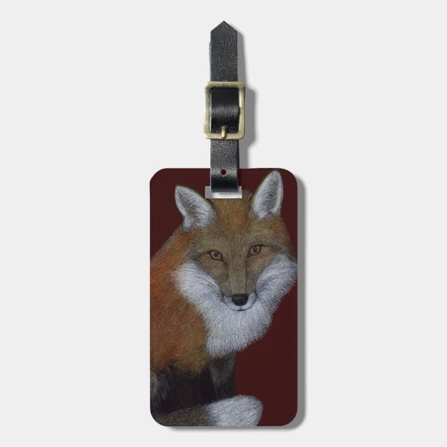 Red Fox Luggage Tag (Front Vertical)