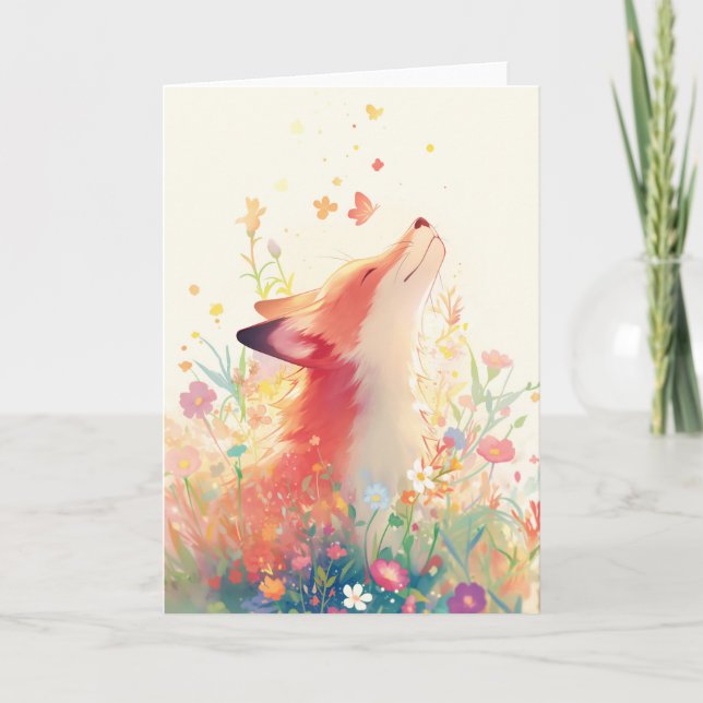 Red Fox Meadow Dreams Card (Front)