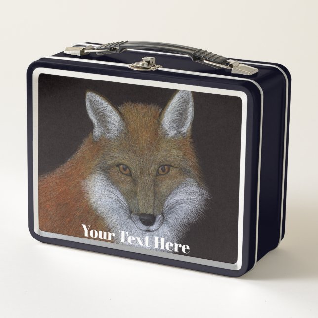 Red Fox Metal Lunch Box (Front)