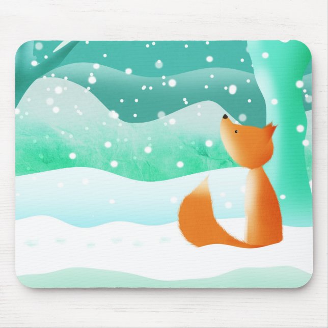 Red Fox - mouse mat (Front)