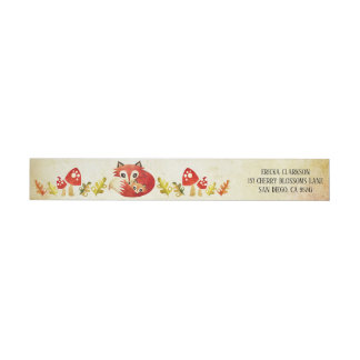 Red Fox Mum and Pup Wrap Around Address Labels