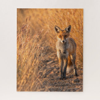 Red Fox Nature Inspired Wildlife Design Jigsaw Puzzle