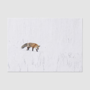 RED FOX ON SNOW TISSUE PAPER