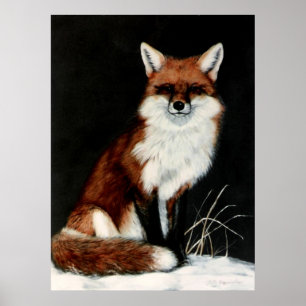 RED FOX painting by DiDi Poster