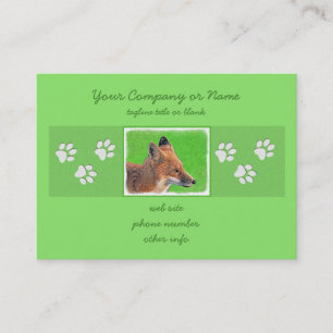 Red Fox Painting - Original Wildlife Art Business Card