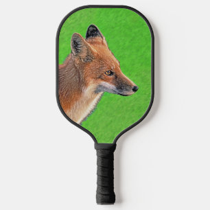 Red Fox Painting - Original Wildlife Art Pickleball Paddle