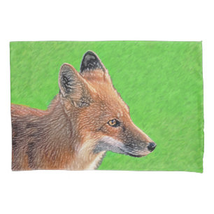 Red Fox Painting - Original Wildlife Art Pillowcase