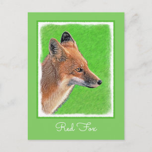 Red Fox Painting - Original Wildlife Art Postcard