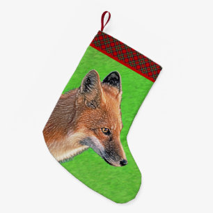 Red Fox Painting - Original Wildlife Art Small Christmas Stocking