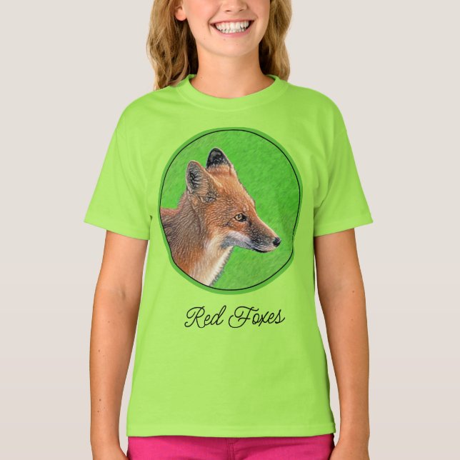 Red Fox Painting - Original Wildlife Art T-Shirt (Front)