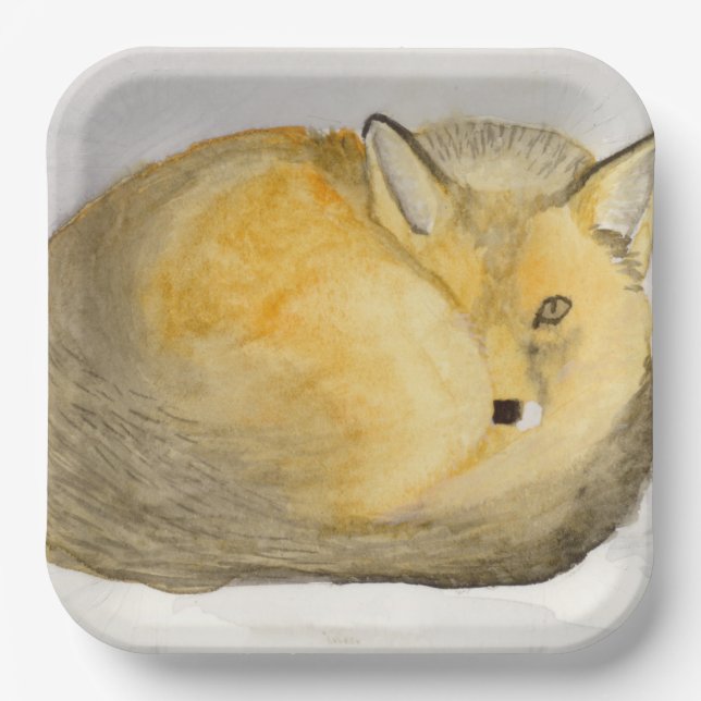 Red Fox Paper Plate (Front)