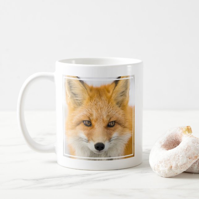 Red Fox Portrait Coffee Mug (With Donut)