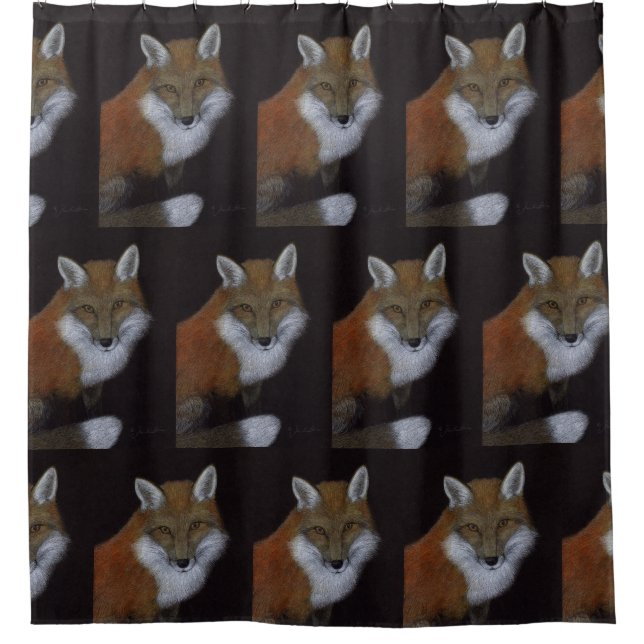 Red Fox Shower Curtain (Front)