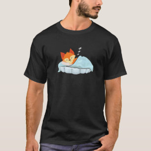 Red Fox Sleeping Animal Graphic Cute Fox T-Shirt