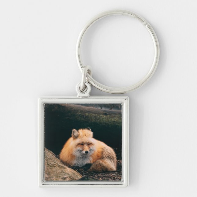 Red Fox Sleeping Key Ring (Front)