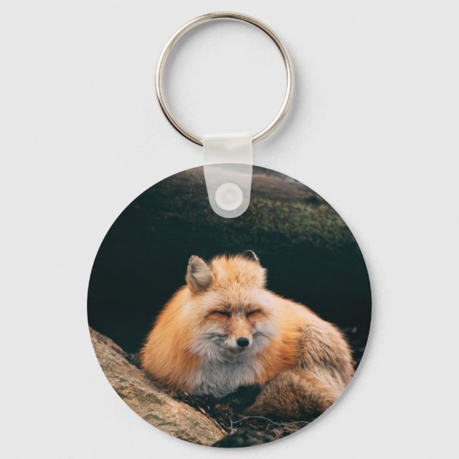 Red Fox Sleeping Key Ring (Front)