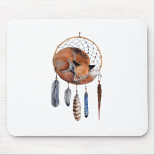 Red Fox Sleeping on Dreamcatcher Mouse Pad