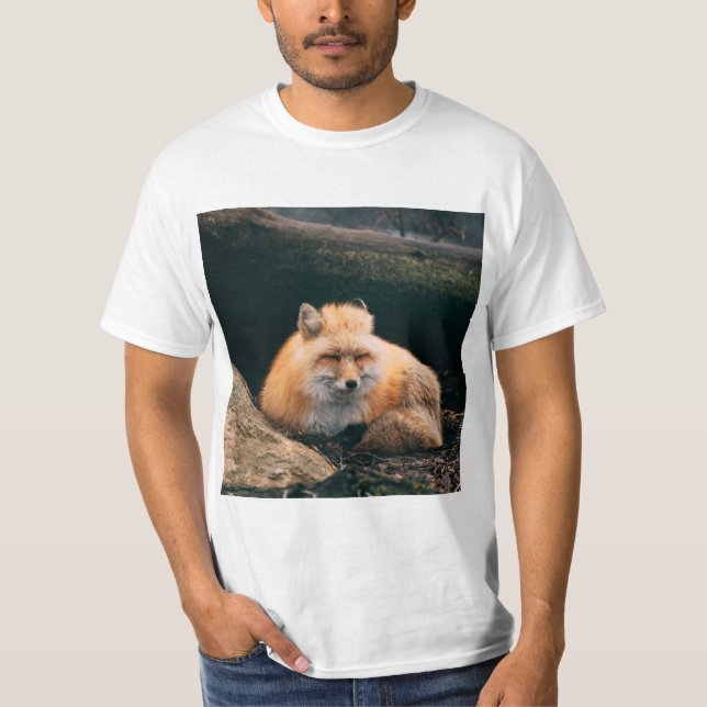 Red Fox Sleeping T-Shirt (Front)