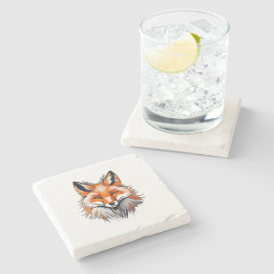 Red Fox Stone Coaster
