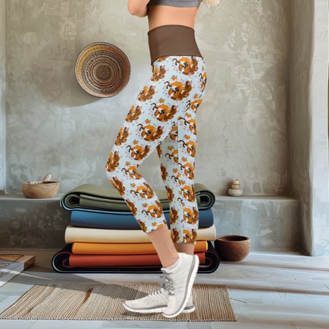 Red Fox Tails Kitsune Kasai Capri Leggings (Creator Uploaded)