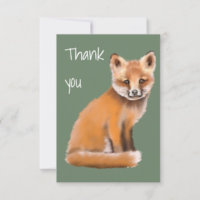 Red fox thank you  card (Front)