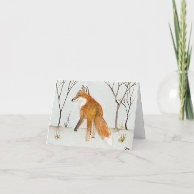 Red Fox Thank You Card (Front)