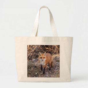 Red Fox up close and personal Large Tote Bag