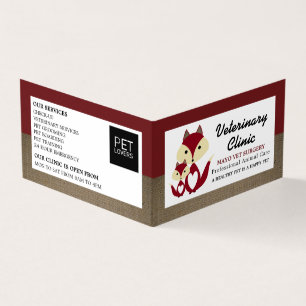 Red Fox, Veterinarian, Veterinary Detailed Business Card