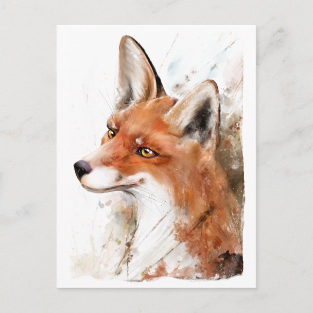Red Fox Wall Art Postcard (Front)
