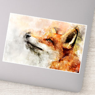 Red Fox Watercolor Portrait 01