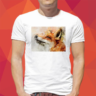Red Fox Watercolor Portrait 01 T-Shirt
