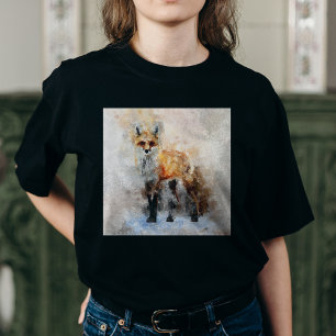Red Fox Watercolor Portrait 02 T-Shirt