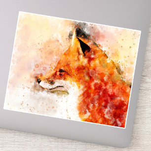 Red Fox Watercolor Portrait 03