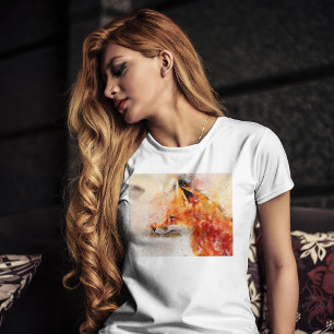 Red Fox Watercolor Portrait 03 T-Shirt