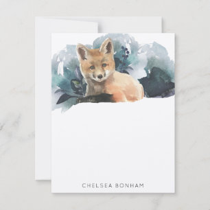 Red Fox Watercolor Scenery Card
